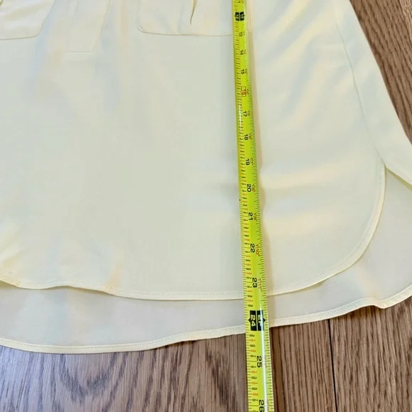 Rose & Olive Pale Yellow Camp-Collar Short Sleeve Blouse - Picture 6 of 7